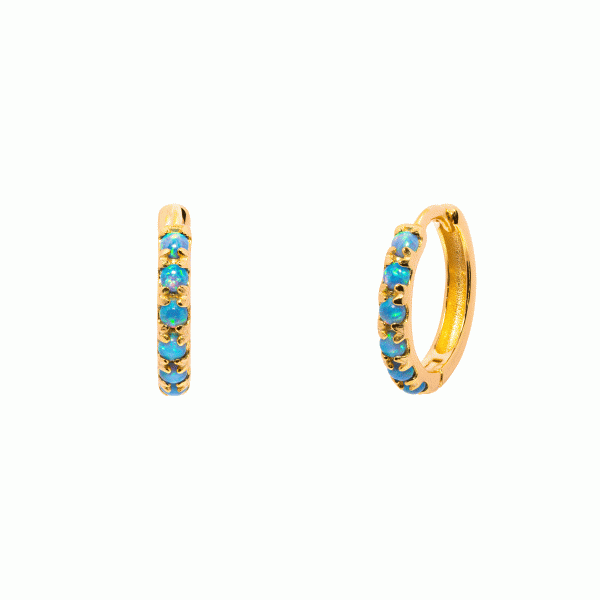 Gammie Gołd Blue Oplaite Huggy Earring
