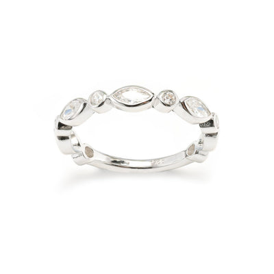 Gammie Silver Zirconia Multi Stone Ring
