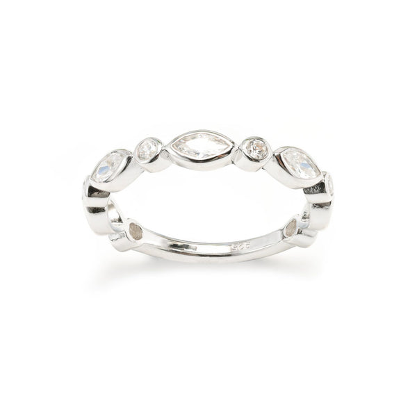 Gammie Silver Zirconia Multi Stone Ring