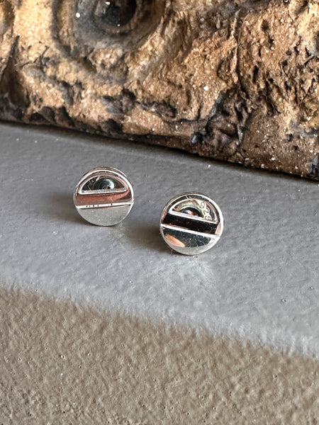 Najo Gold and Silver Circle Stud Earring