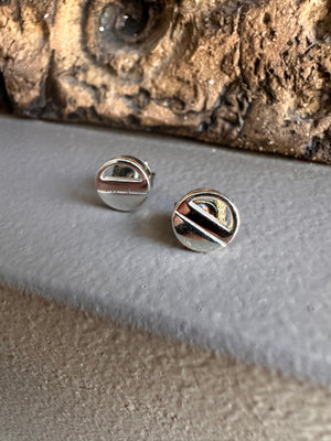 Najo Gold and Silver Circle Stud Earring