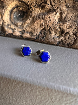 Najo Lapis Lazuli Silver Stud Earring