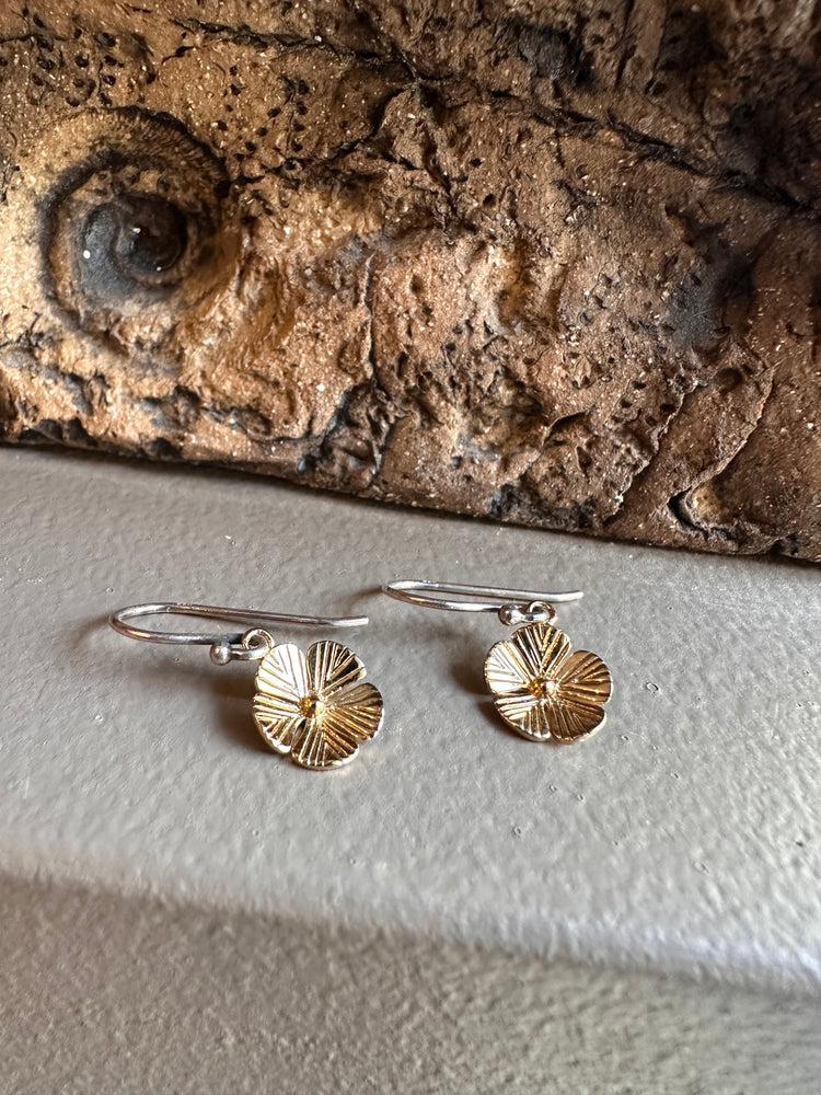 Najo Flower Silver and Gold Drop  Earring