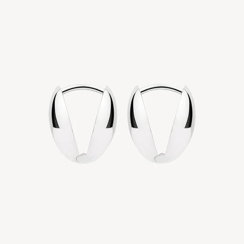 Najo Lunar Huggie Silver Earrings