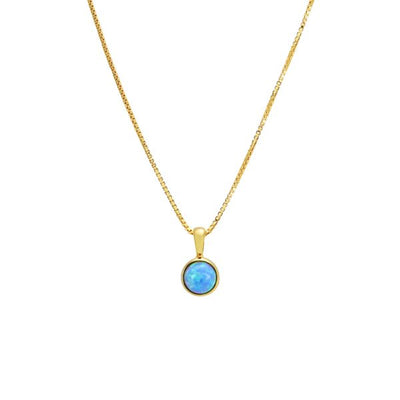 Gammie Gold Blue Opal Necklace