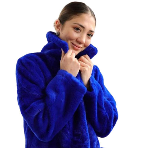 Palme Oversized Cobolt Blue Faux Fur Coat