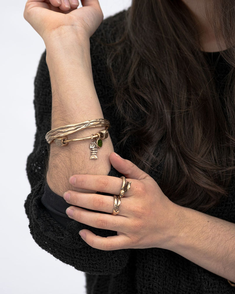 Pesci Che Volano Solo Lisca Fish Bronze Charm Bracelet Paloma Co pesci-che-volano-solo-lisca-fish-bronze-charm-bracelet-paloma-co