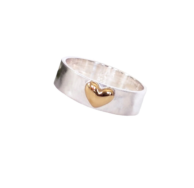 via Smith The Silver and Brass Heart Ring