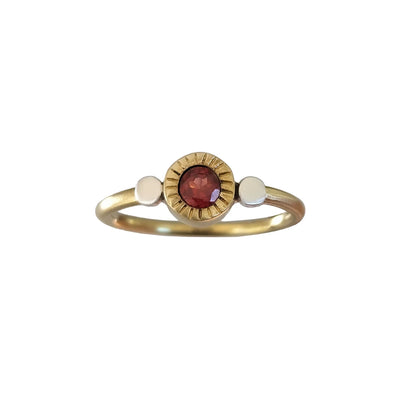 via Smith The Astrid Garnet and Silver Ring