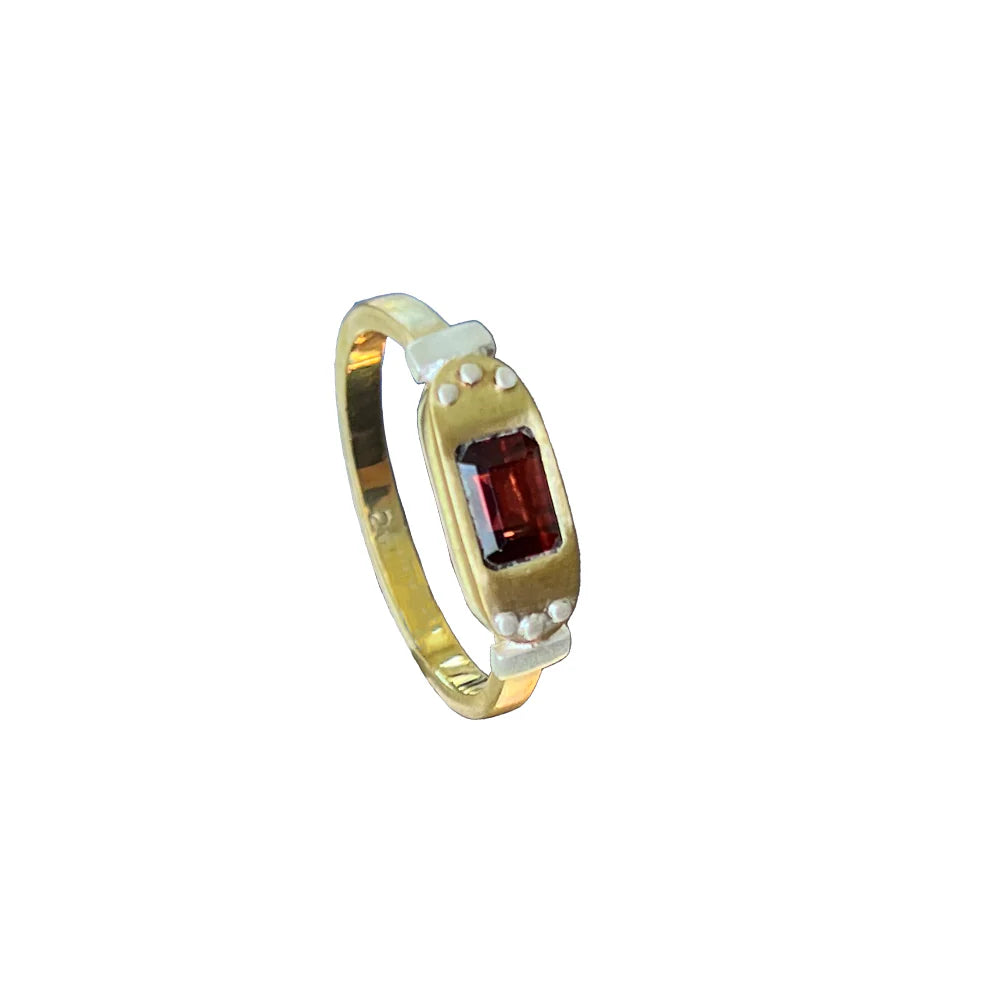via Smith The Kuno Garnet and Silver Ring