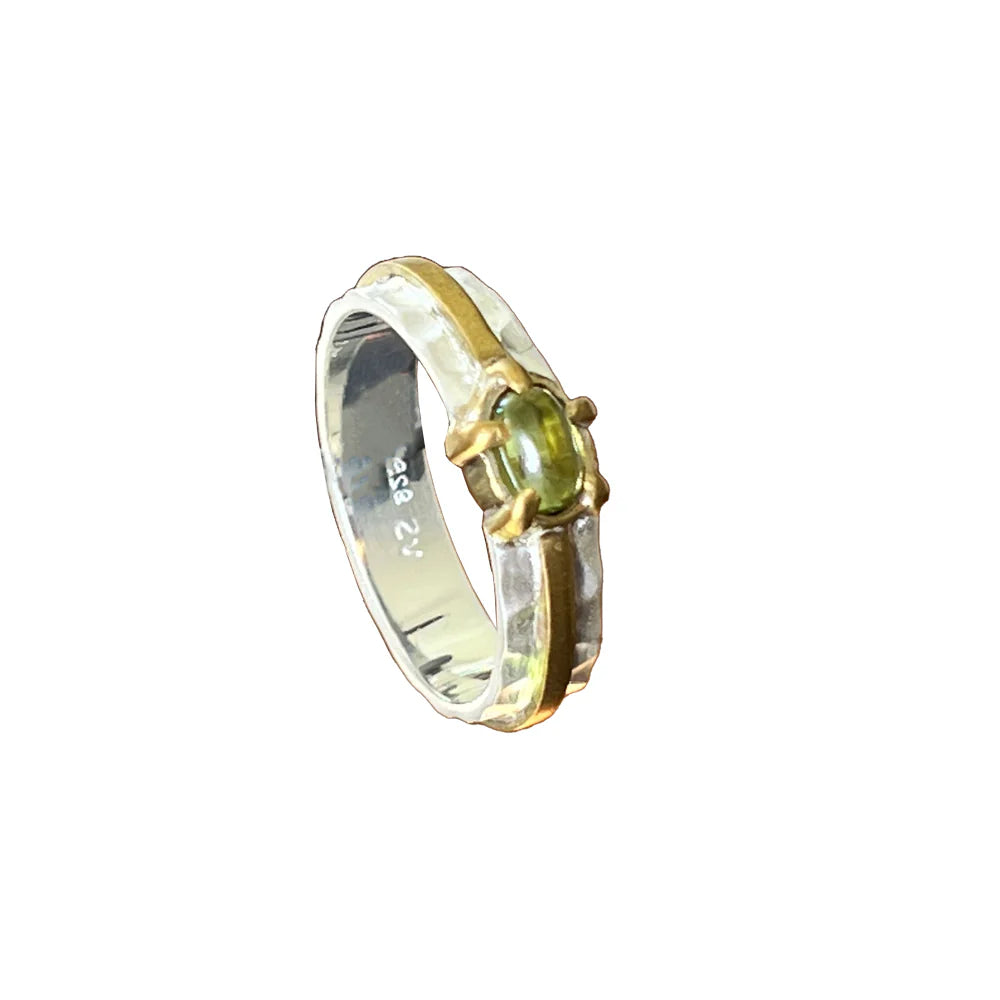 via Smith The Halcyon Peridot and Silver Ring