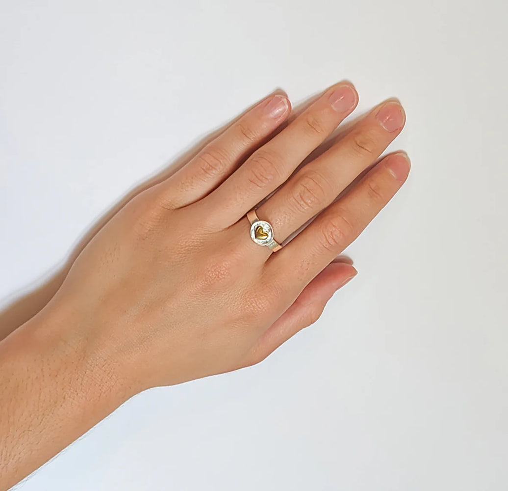 via Smith Jantung 2 Brass and Silver Ring