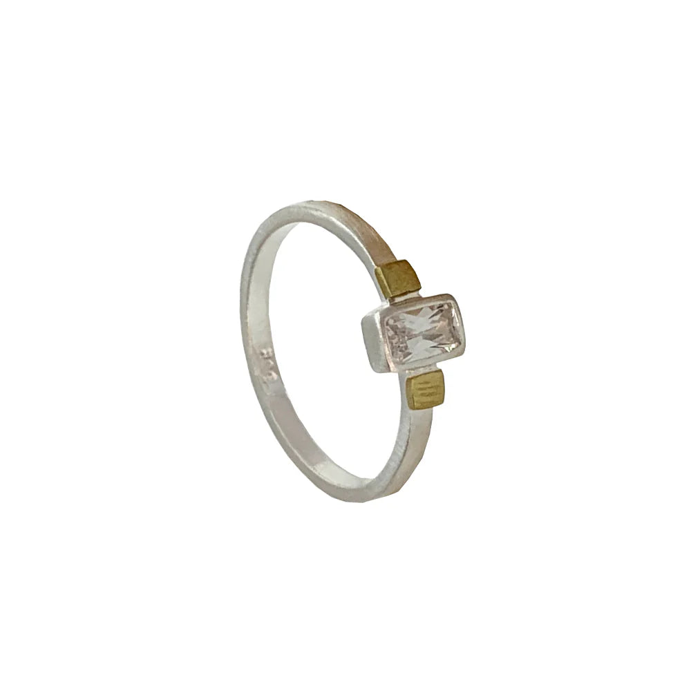 via Smith The Rectangular Zircon Ring
