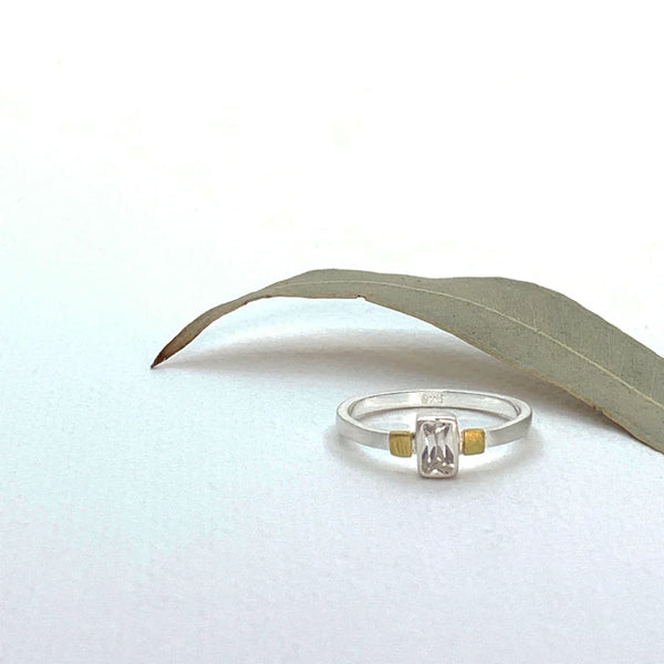via Smith The Rectangular Zircon Ring