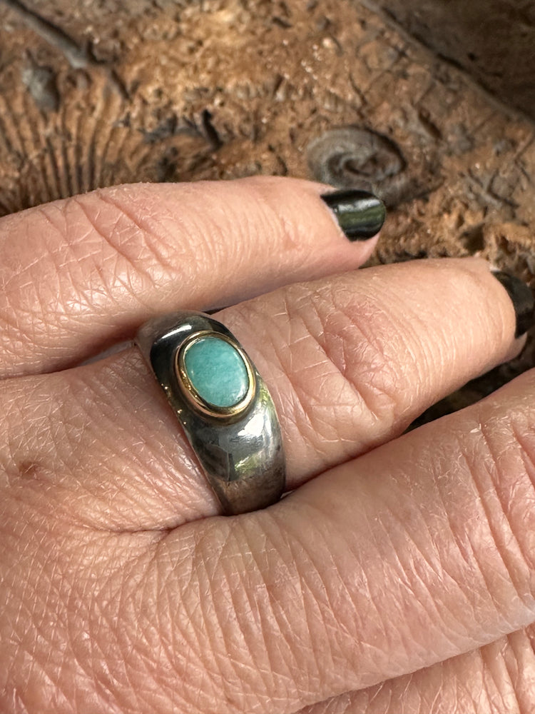 Sterling Silver and Amazonite Ring