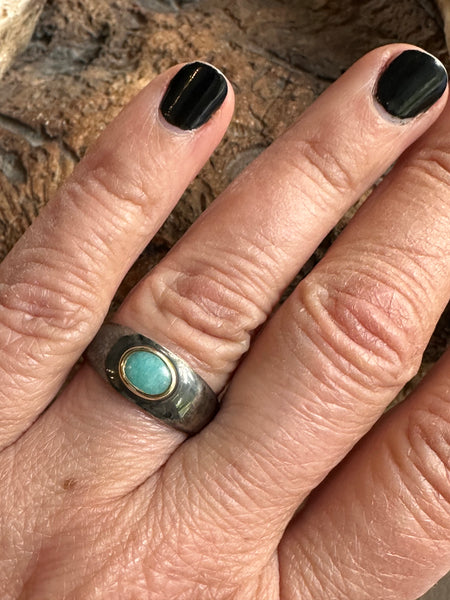 Sterling Silver and Amazonite Ring