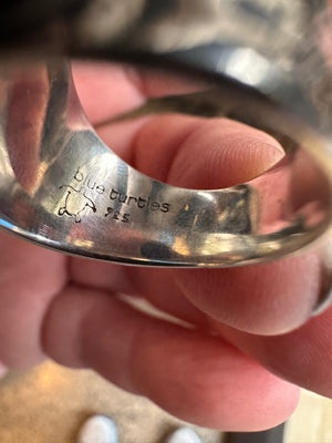 Sterling Silver and Lapis Lazuli Wide Ring