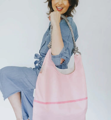 Seashopper Recycled Pale Pink and Hot Pink Tote