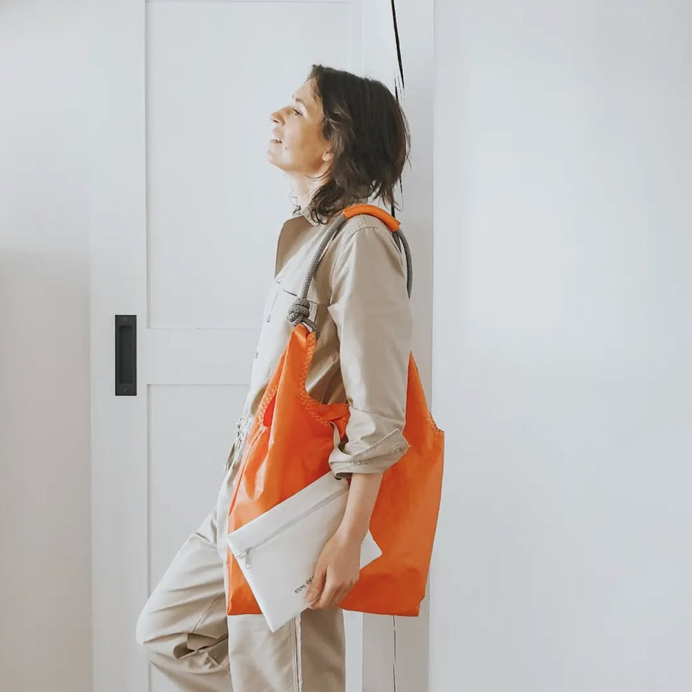 Seashopper Recycled Orange and GreyTote