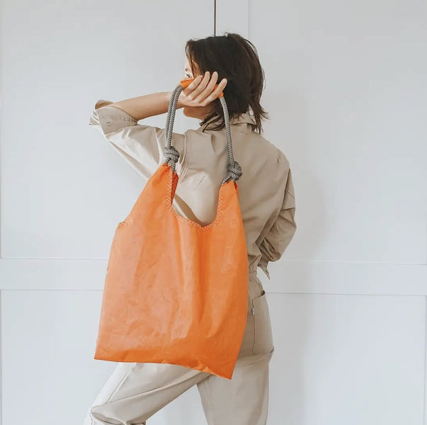 Seashopper Recycled Orange and GreyTote