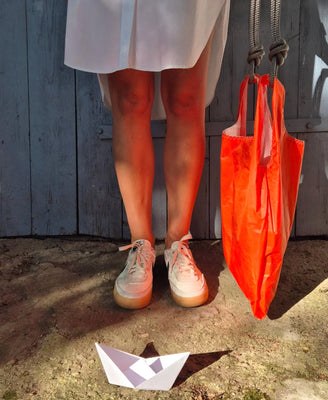 Seashopper Recycled Red and Navy Tote