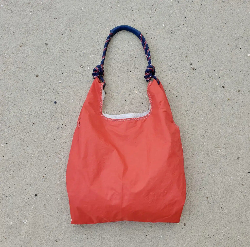 Seashopper Recycled Red and Navy Tote