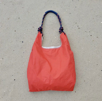 Seashopper Recycled Red and Navy Tote