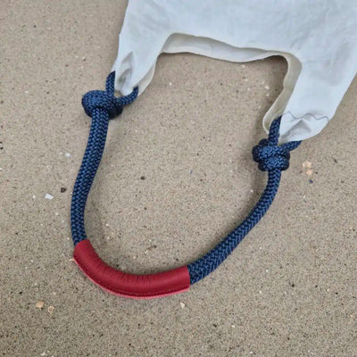 Seashopper Recycled White and Navy/Red Tote