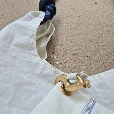 Seashopper Recycled White and Navy/Red Tote