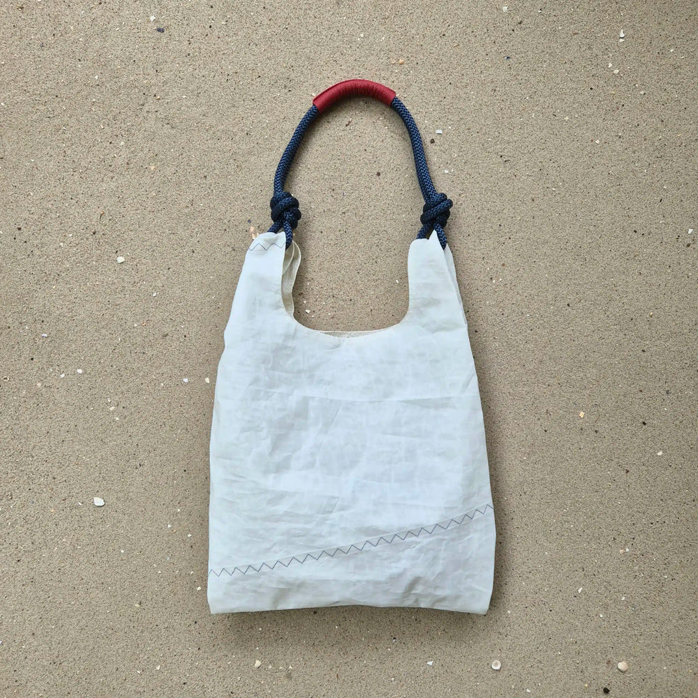 Seashopper Recycled White and Navy/Red Tote