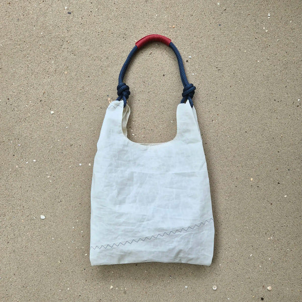 Seashopper Recycled White and Navy/Red Tote