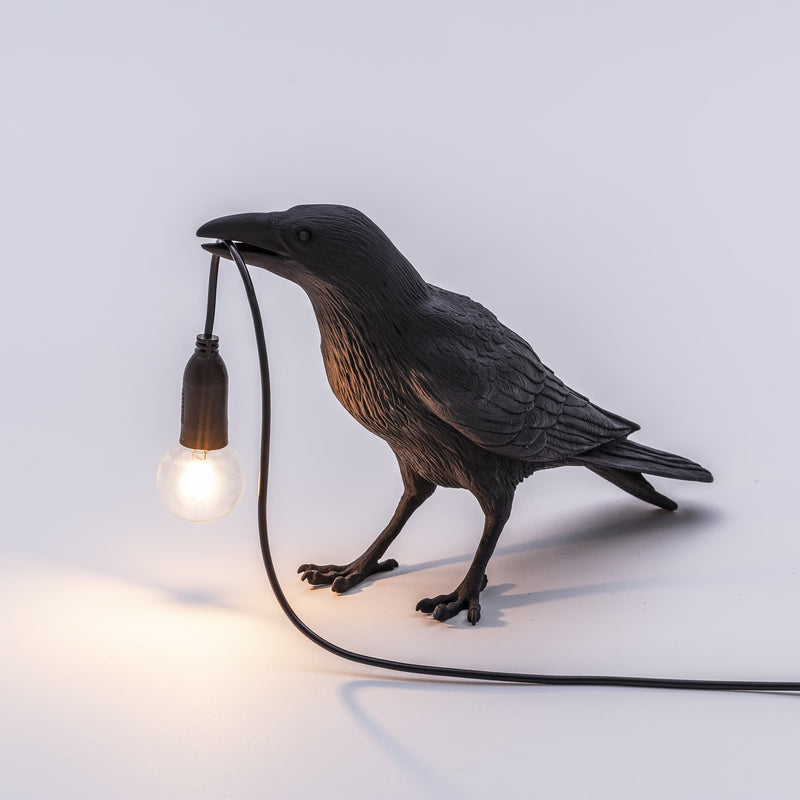 Seletti Bird Lamp Waiting Black