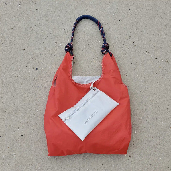 Seashopper Recycled Red and Navy Tote