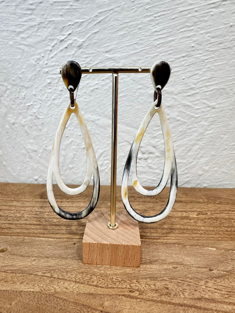 SOYANg Paris Light Dark Horn Tear Drop Earring