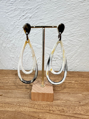 SOYANg Paris Light Dark Horn Tear Drop Earring