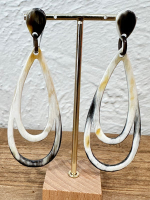 SOYANg Paris Light Dark Horn Tear Drop Earring