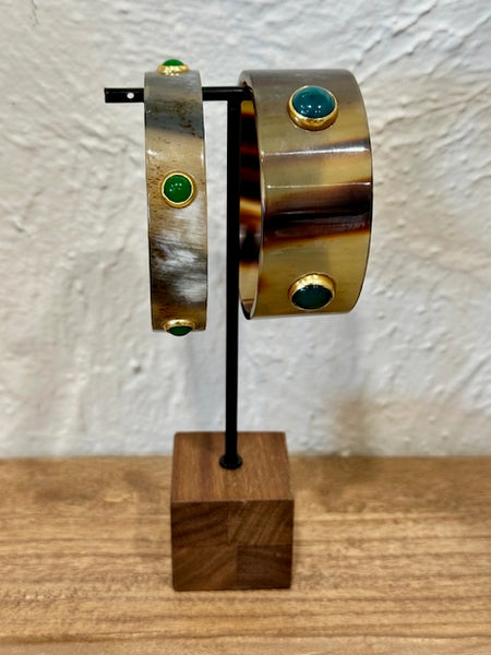 Soyang Paris Light Horn with Green Agate Domes
