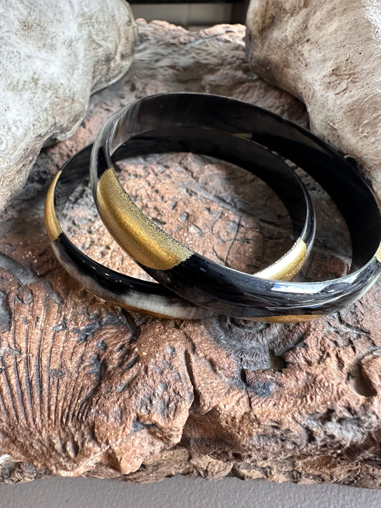 Soyang Paris Two Tone Gold and Horn Bangle