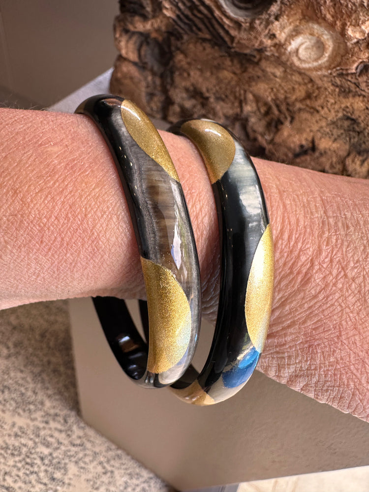 Soyang Paris Two Tone Gold and Horn Bangle