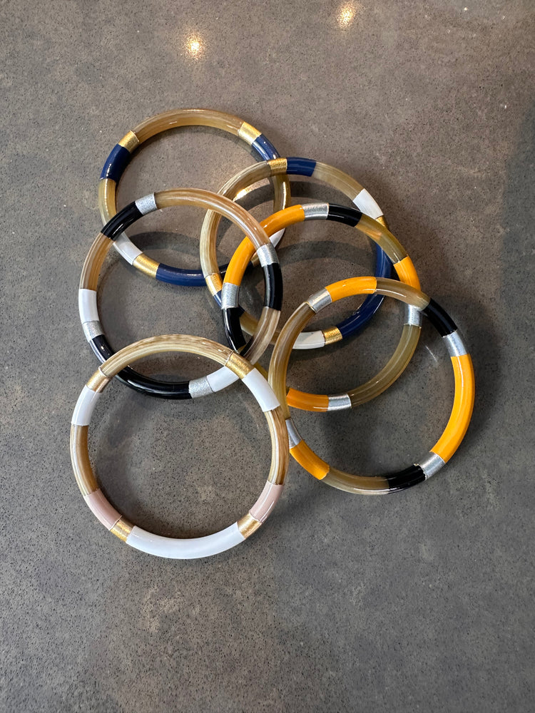 Soyang Paris Black and Mustard and Gold Horn Bangle