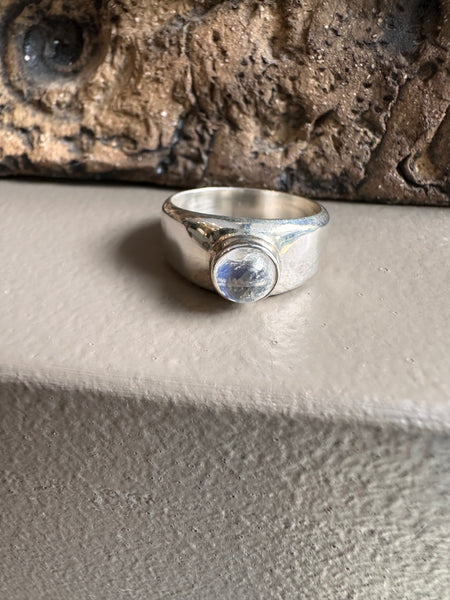 Sterling Silver and Rainbow Moonstone Ring