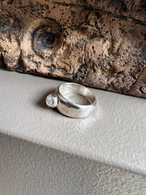 Sterling Silver and Rainbow Moonstone Ring