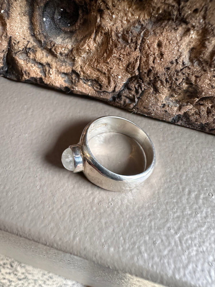 Sterling Silver and Rainbow Moonstone Ring