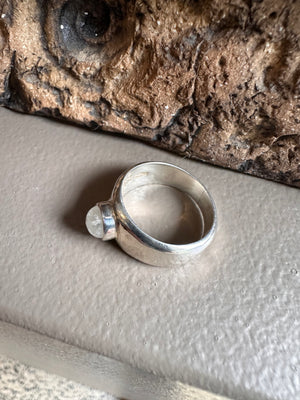 Sterling Silver and Rainbow Moonstone Ring