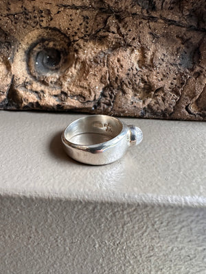 Sterling Silver and Rainbow Moonstone Ring