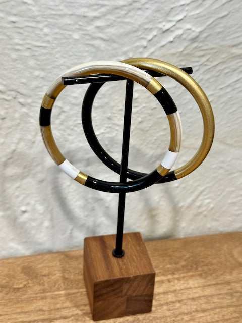 Soyang Paris Black and Gold Horn Bangle