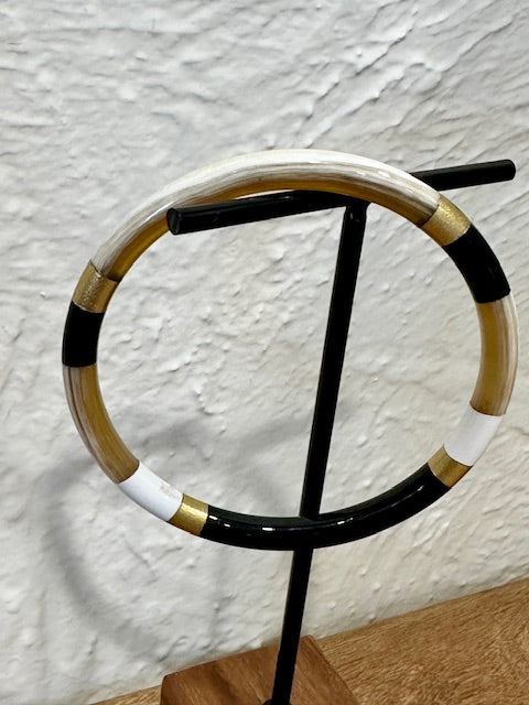 Soyang Paris Black and Gold Horn Bangle