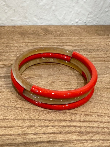 Soyang Paris Horn and Red Bangles Set of 3