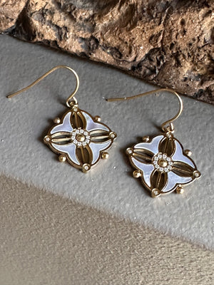 Zag Bijoux Mother Of Pearl Zirconia Earring