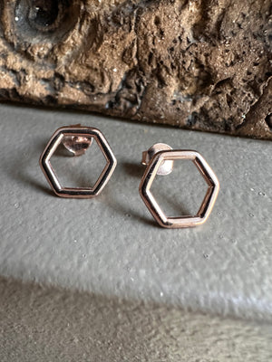 Najo Geo Rose Gold Stud Earring